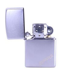 Zippo Satin Chrome Logo Dizayn Çakmak