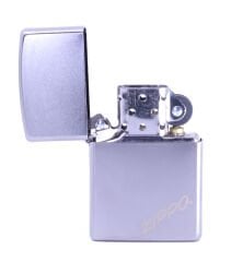 Zippo Satin Chrome Logo Dizayn Çakmak