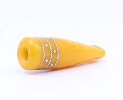 Clipper Üç Şerit Gümüş Kakma Kehribar (Amber) Ağızlık