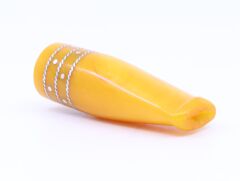 Clipper Üç Şerit Gümüş Kakma Kehribar (Amber) Ağızlık