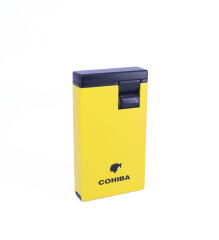 Cohiba Puro Çakmağı Çift Torchlu Jet Alev - Sarı/Siyah
