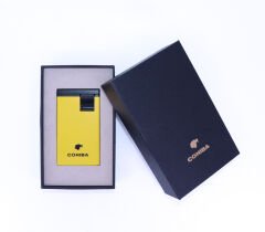 Cohiba Puro Çakmağı Çift Torchlu Jet Alev - Sarı/Siyah