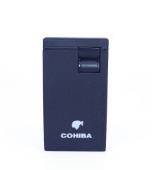 Cohiba Puro Çakmağı Çift Torchlu Jet Alev - Black Crackle/Siyah