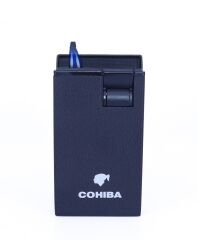 Cohiba Puro Çakmağı Çift Torchlu Jet Alev - Black Crackle/Siyah