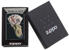 Zippo Dead Man's Hand Black Matte Dizayn Çakmak