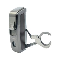 Parmida Puro Makaslı Jet Alev Puro Çakmağı - Füme/Kahverengi