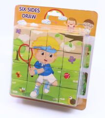 Ahşap Eğitici Oyuncak Yap-Boz Tenisçi Cocuk