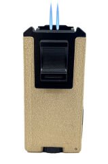 3'ü 1 Arada Çift Pürmüz Alevli Puro Çakmağı – Özel Metalik Doku