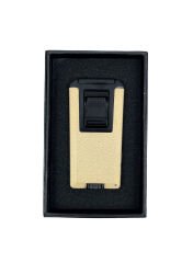 3'ü 1 Arada Çift Pürmüz Alevli Puro Çakmağı – Özel Metalik Doku