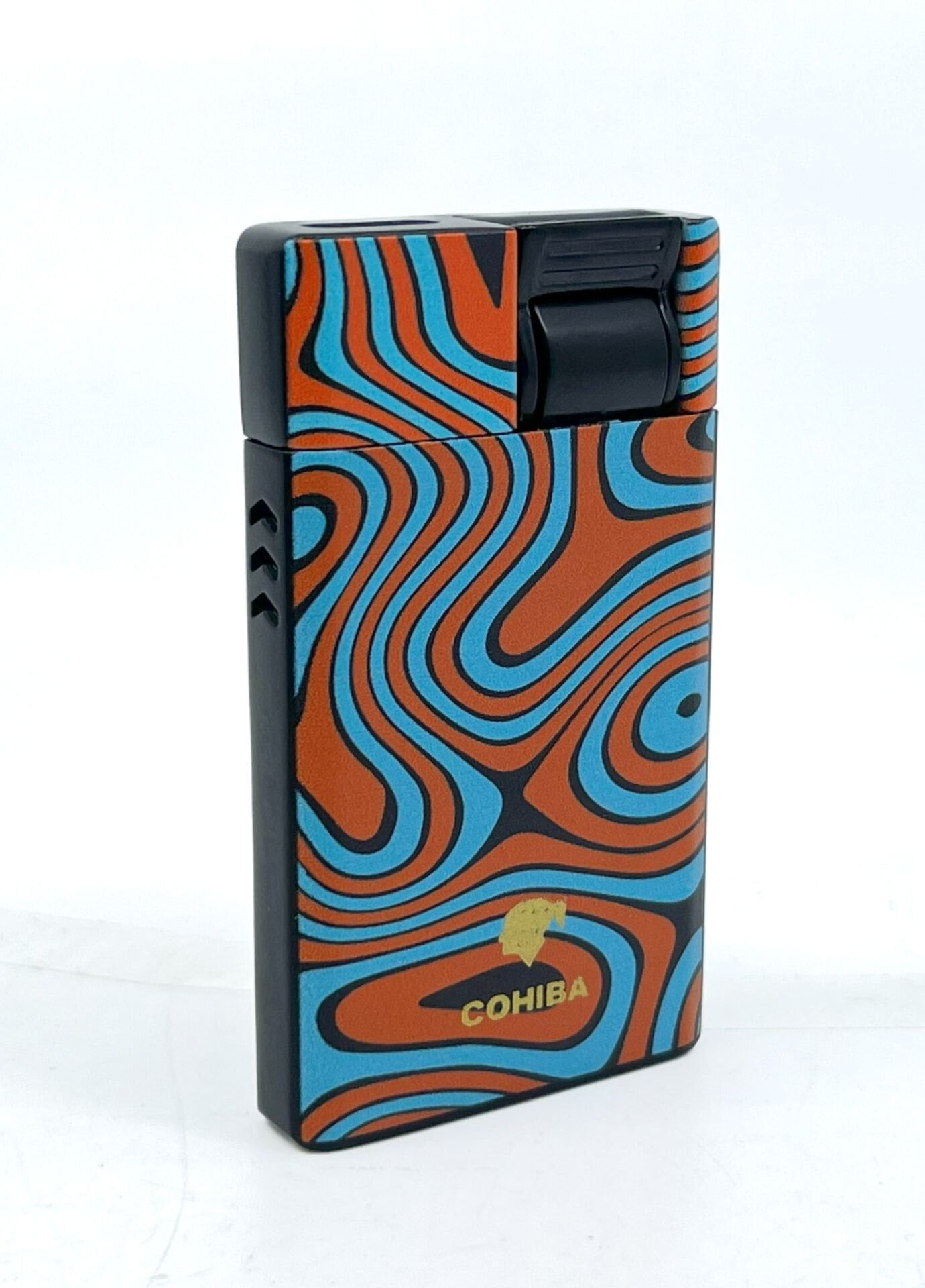 Cohiba Perde Alev Slim Puro Çakmağı - Turuncu/Mavi