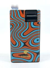 Cohiba Perde Alev Slim Puro Çakmağı - Turuncu/Mavi