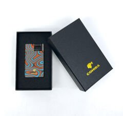 Cohiba Perde Alev Slim Puro Çakmağı - Turuncu/Mavi
