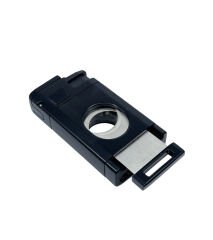 3 Pürmüz Alevli Metal Puro Çakmağı – Entegre Giyotin Kesicili ve Gaz Göstergeli - Siyah