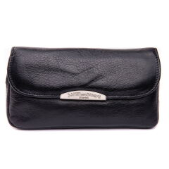 Şahin Siyah Deri Pipo Çantası