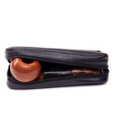 Şahin Siyah Deri Pipo Çantası