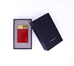 Parmida Puro Çakmağı Tek Torch Jet Alev - Kırmızı/Gold