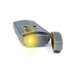 Zenit Lüks Metal Çakmak - USB Şarjlı & Elektronik Ateşleme - Gümüş/Altın