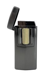 Zenit Lüks Metal Çakmak - USB Şarjlı & Elektronik Ateşleme - Füme/Altın