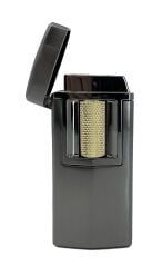 Zenit Lüks Metal Çakmak - USB Şarjlı & Elektronik Ateşleme - Füme/Altın