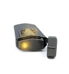 Zenit Lüks Metal Çakmak - USB Şarjlı & Elektronik Ateşleme - Füme/Altın