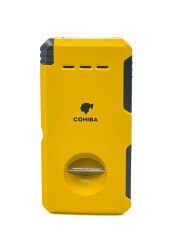 Cohiba Çift Torch Puro Çakmağı - V Cut Puro Kesicili - Sarı