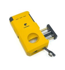 Cohiba Çift Torch Puro Çakmağı - V Cut Puro Kesicili - Sarı