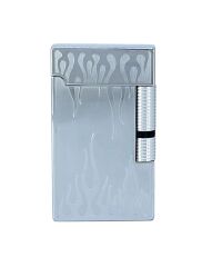 Zenit Metal Alev Desenli Pürmüz Alevli Çakmak - Gümüş Gri (Özel Kutulu)