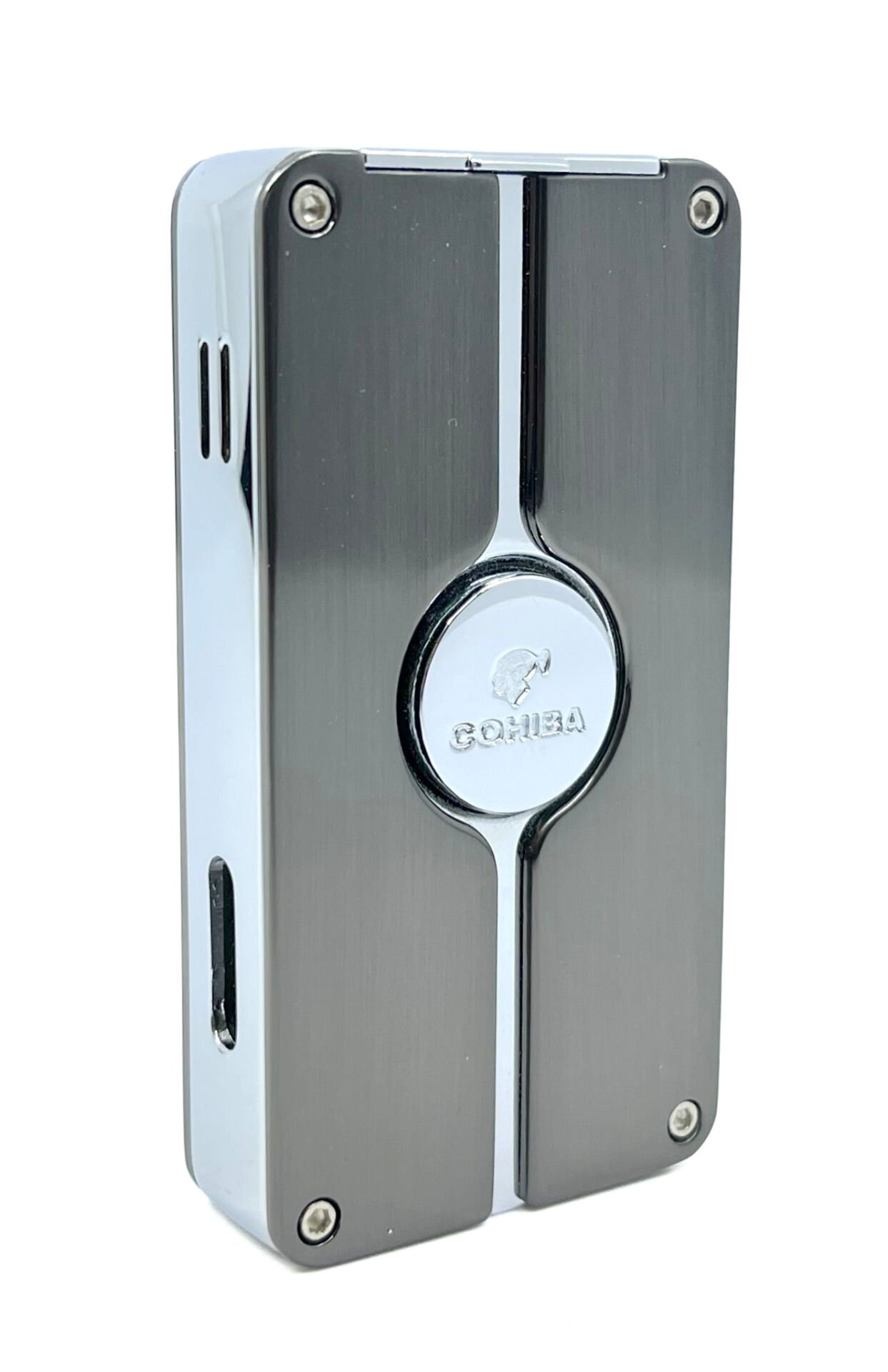 Cohiba Üç Torch Puro Çakmağı - Antrasit/Parlak Krom