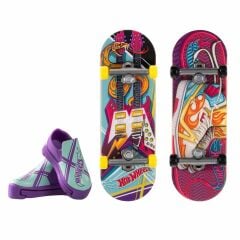 Hot Wheels Skate Retro Temalı Ikili Parmak Kaykay ve Ayakkabı