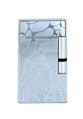 Zenit Metal Örümcek Desenli Pürmüz Alevli Çakmak - Gümüş Gri (Özel Kutulu)