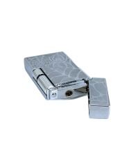 Zenit Metal Örümcek Desenli Pürmüz Alevli Çakmak - Gümüş Gri (Özel Kutulu)