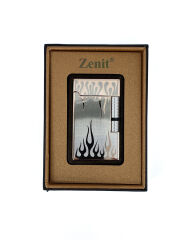 Zenit Metal Alev Desenli Pürmüz Alevli Çakmak - Rose Gold (Özel Kutulu)