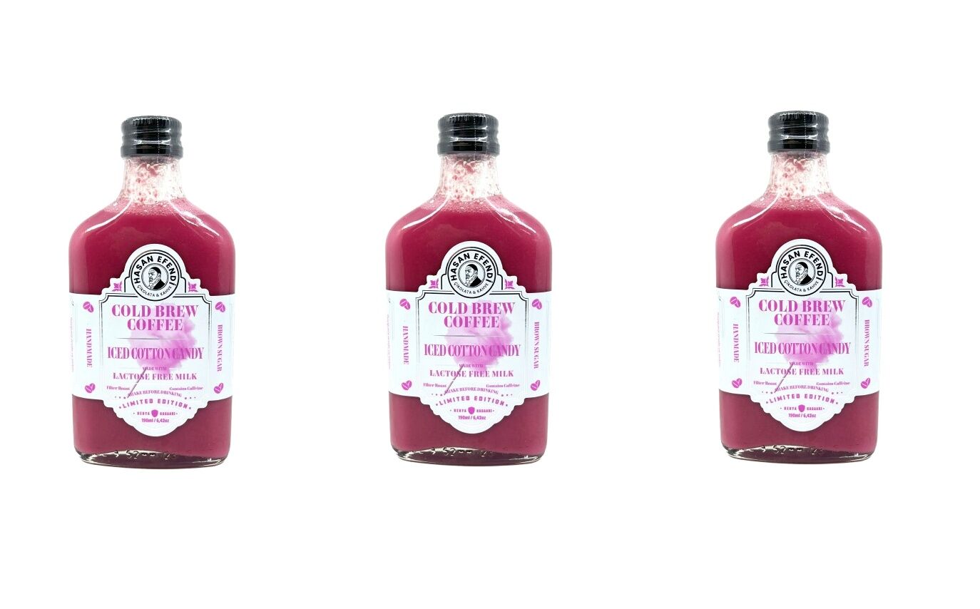 Hasan Efendi  Pamuk Şeker Aromalı Soğuk Demleme Kahve - Iced Cotton Candy Cold Brew Coffee (3 Adet)