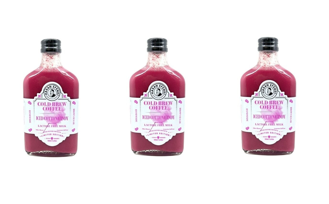 Hasan Efendi  Pamuk Şeker Aromalı Soğuk Demleme Kahve - Iced Cotton Candy Cold Brew Coffee (3 Adet)