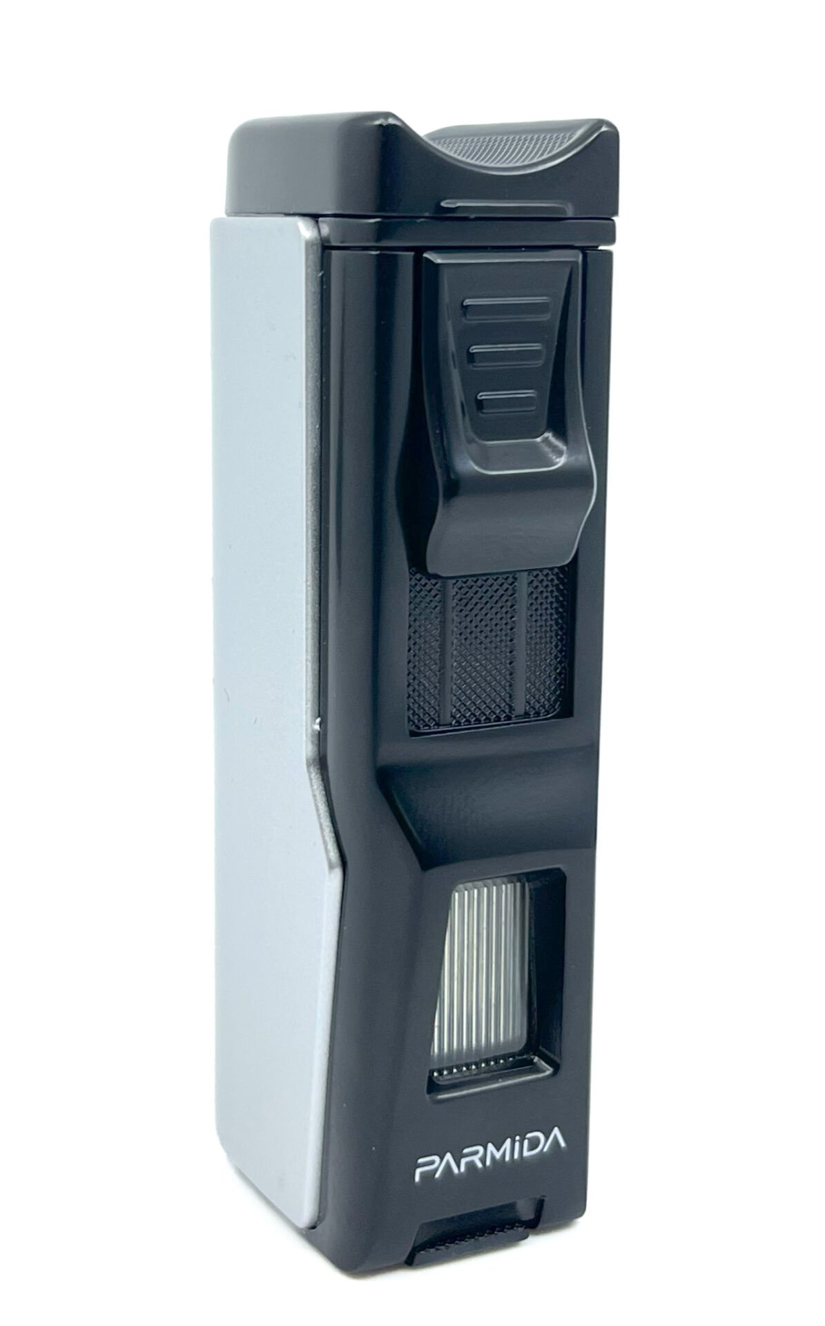 Parmida Dört Torch Jet Alev Puro Çakmağı - Gümüş/Siyah