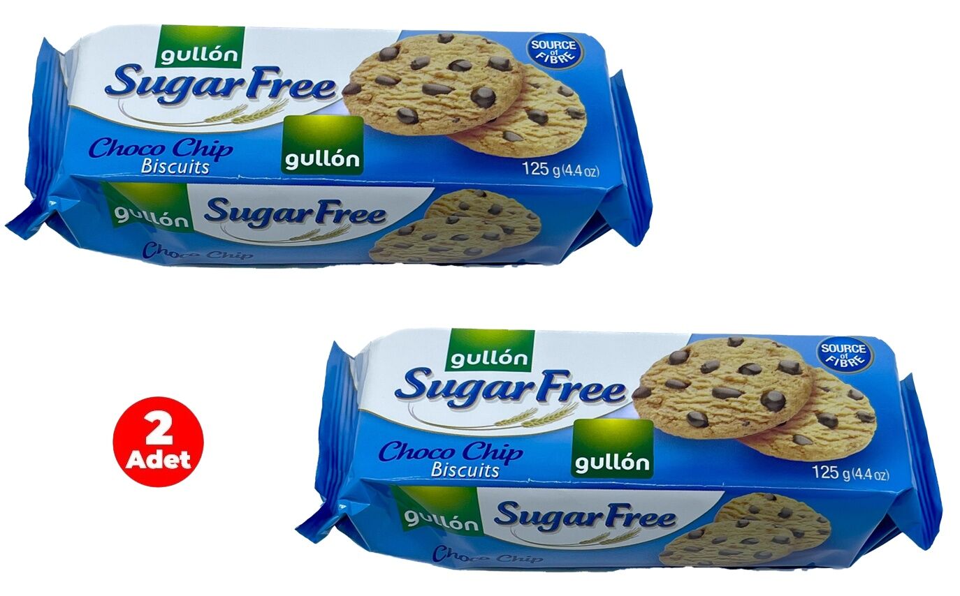 Gullon Bitter Damla Çikolatalı Şekersiz Bisküvi 125 Gr (2 Adet)