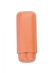 Parmida Deri Puro Kılıfı-Seyahat Humidoru 2'li - Açık Kahverengi