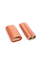 Parmida Deri Puro Kılıfı-Seyahat Humidoru 2'li - Açık Kahverengi