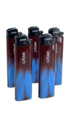 Cricket Taraftar Çakmak Orijnal Boy Taşlı  5'li SET Taraftar Çakmak - Bordo Mavi