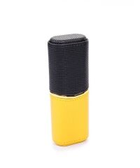 Parmida Deri Puro Kılıfı/Seyahat Humidoru 2'li - Sarı/Siyah