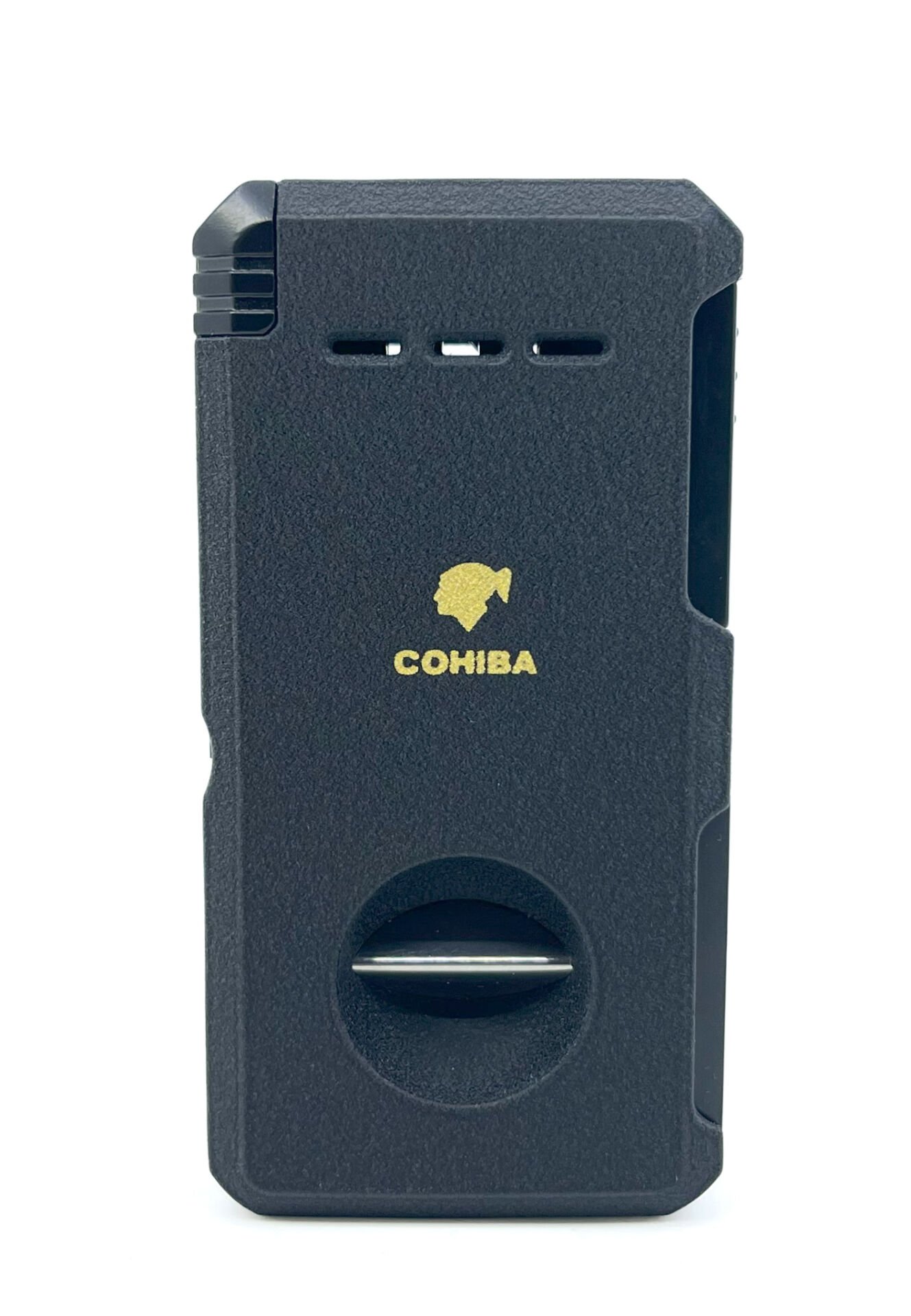 Cohiba Çift Torch Puro Çakmağı - V Cut Puro Kesicili - Siyah