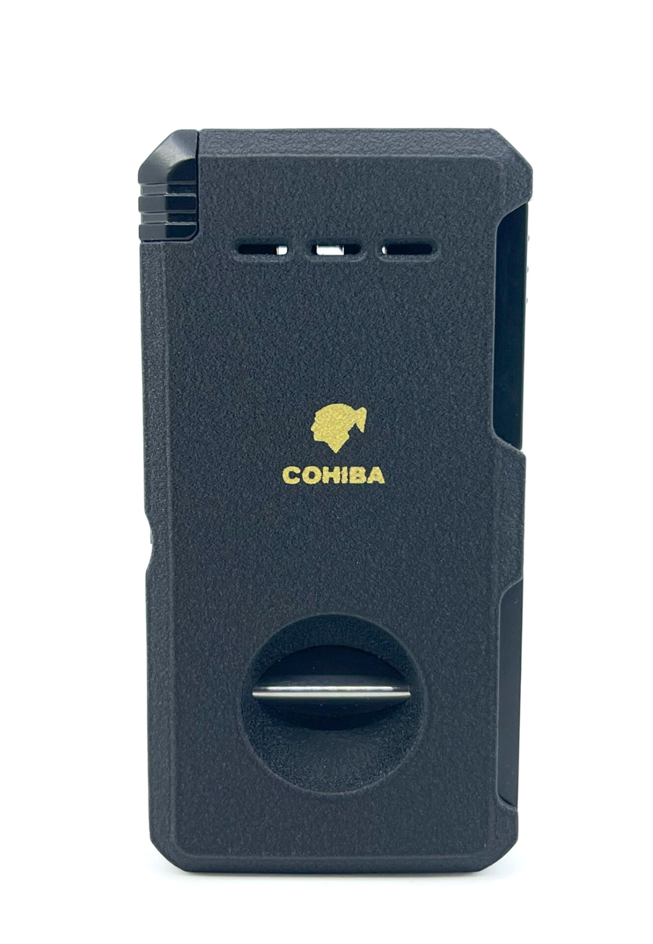 Cohiba Çift Torch Puro Çakmağı - V Cut Puro Kesicili - Siyah