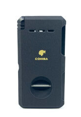 Cohiba Çift Torch Puro Çakmağı - V Cut Puro Kesicili - Siyah