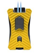 Parmida Çift Pürmüz Alevli Puro Çakmağı - Entegre Delicili (Punch) - Sarı