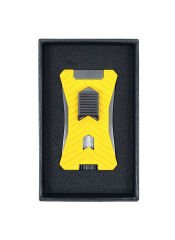 Parmida Çift Pürmüz Alevli Puro Çakmağı - Entegre Delicili (Punch) - Sarı