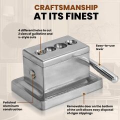 Masa Tipi Demir Döküm Büyük Dörtlü Giyotin - V Cut Puro Kesici