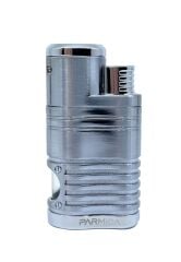 Parmida Premium 4 Torch Jet Alevli Puro Çakmağı – Gümüş Gri