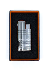 Parmida Premium 4 Torch Jet Alevli Puro Çakmağı – Gümüş Gri