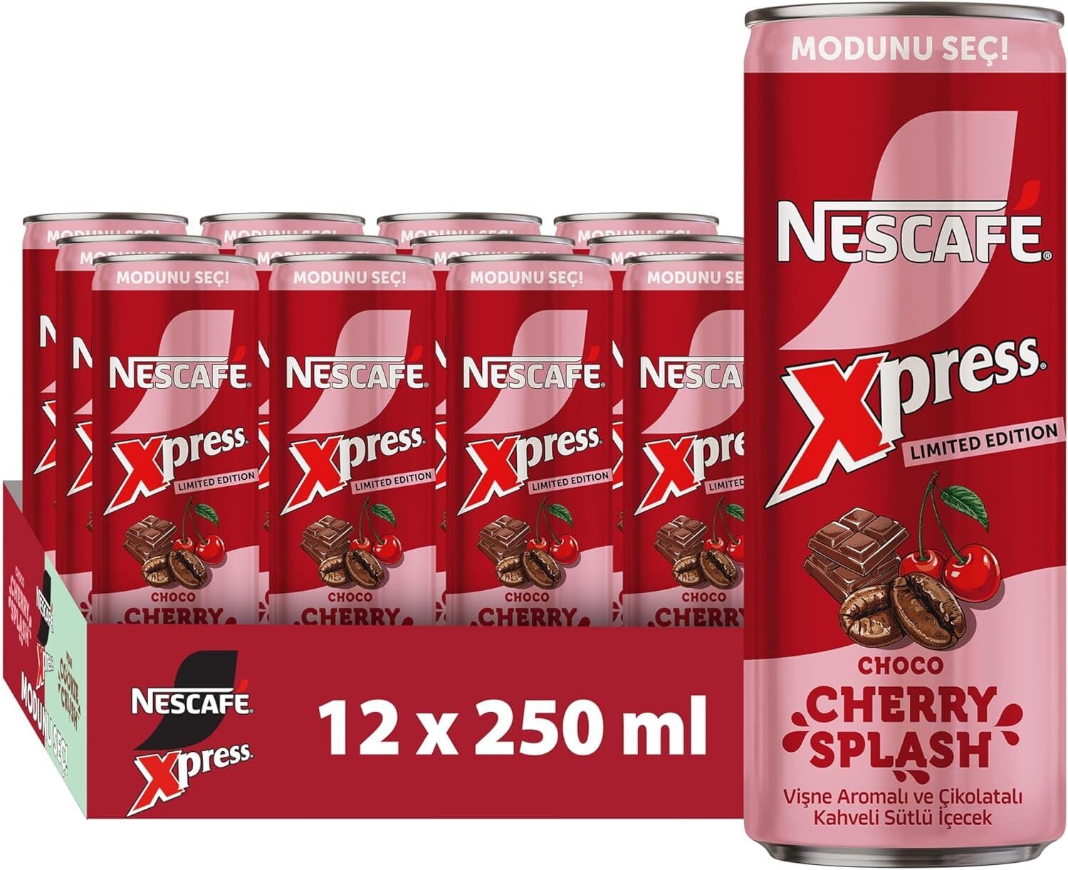 Nescafé Xpress Choco Cherry Splash Soğuk Kahve 250 ml - 12 ADET