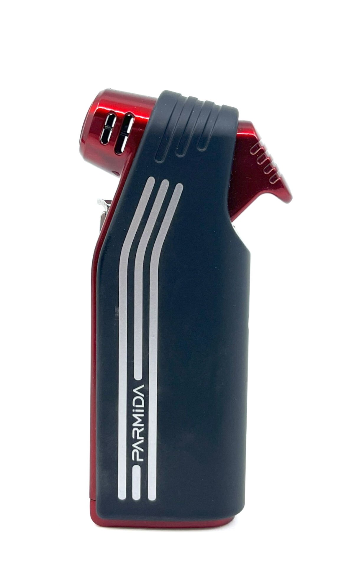 Parmida Tek Torch Jet Alev Pipo Çakmağı Dahili Pipo Kaşığı - Kırmızı/Siyah